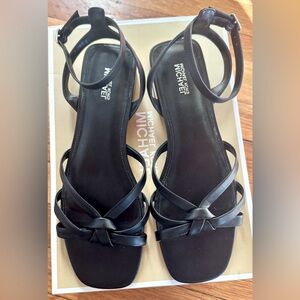 Michael Kors Black Leather Sandals